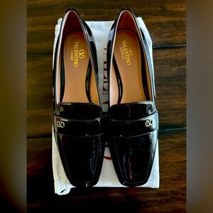 Valentino Black Patent Leather Loafers- Brand New 39.5